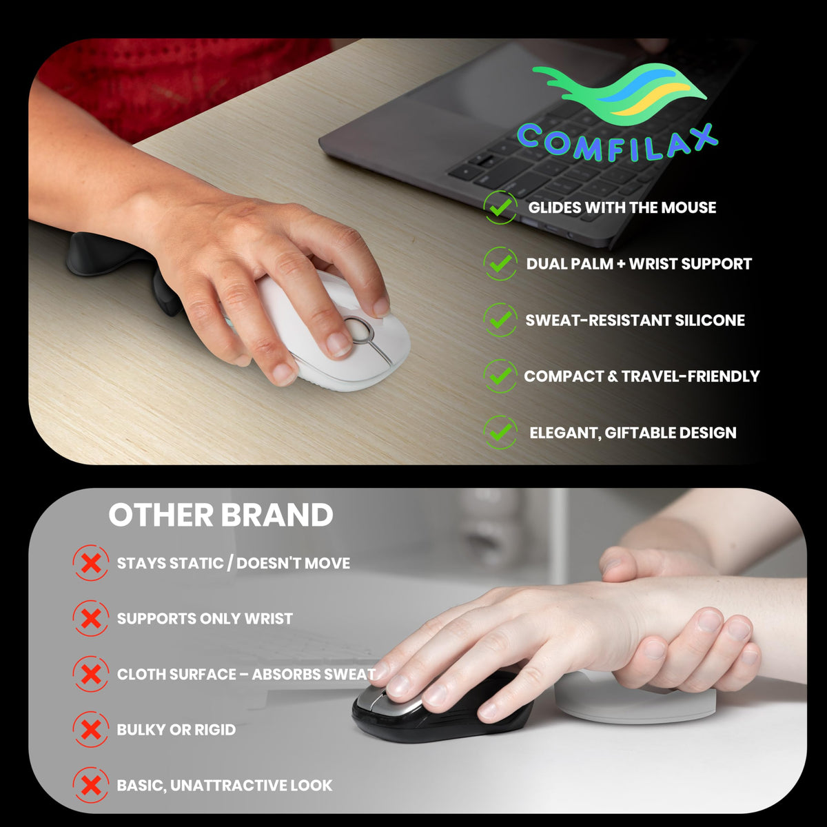 Ergonomic Mouse Pad with Wrist Support