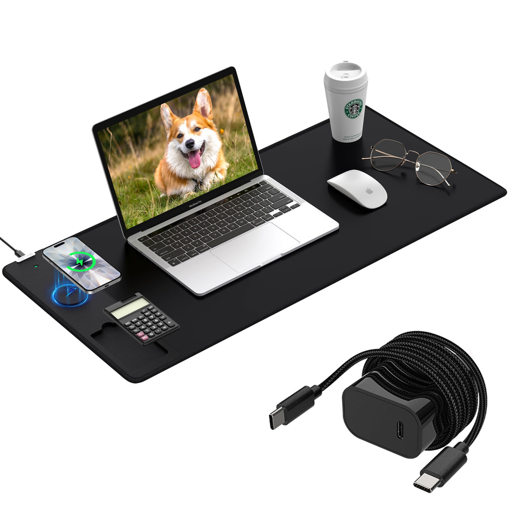 RGB Wireless Charging Desk Mat with Phone Stand