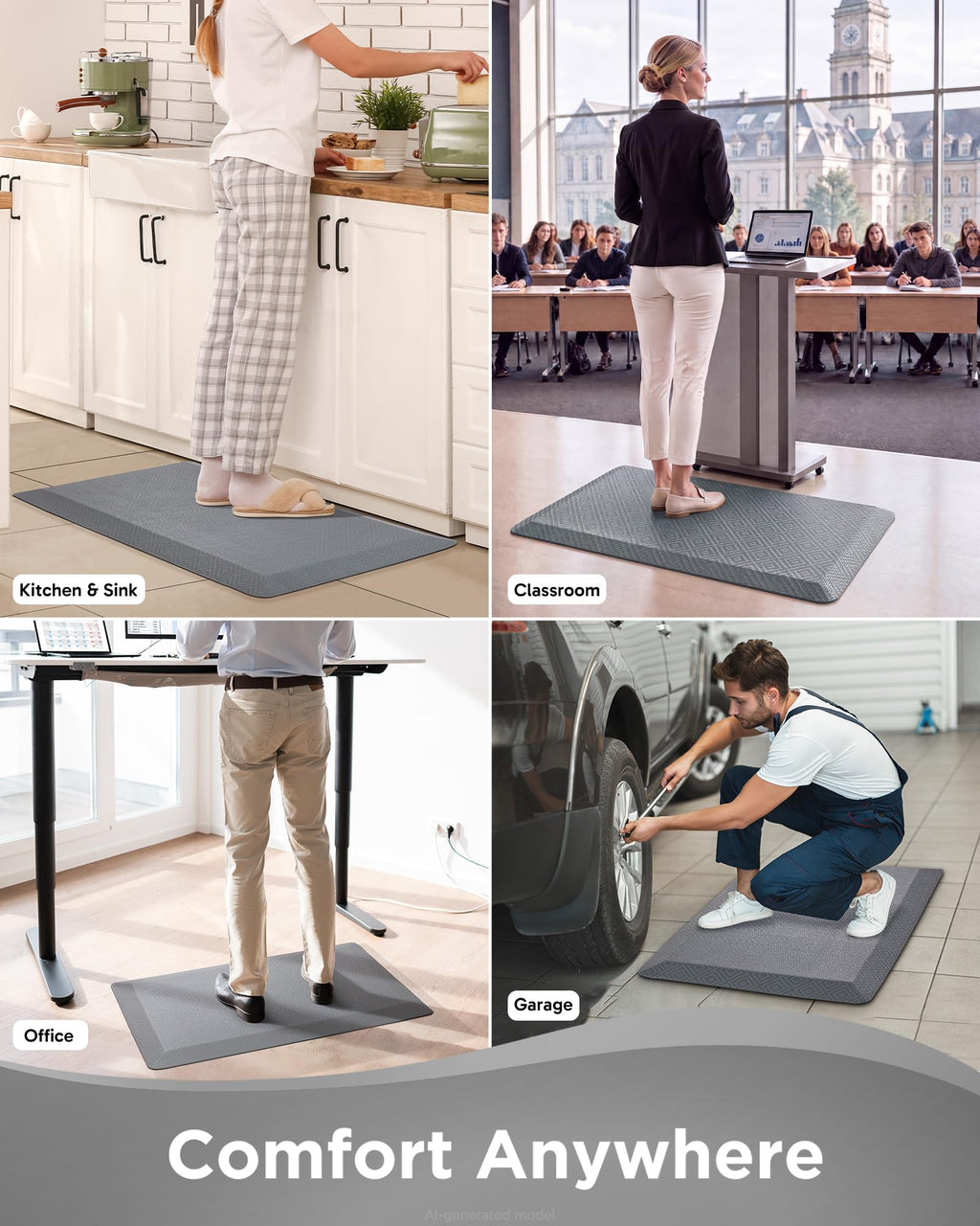 Multi-Pattern Kitchen Standing Mat