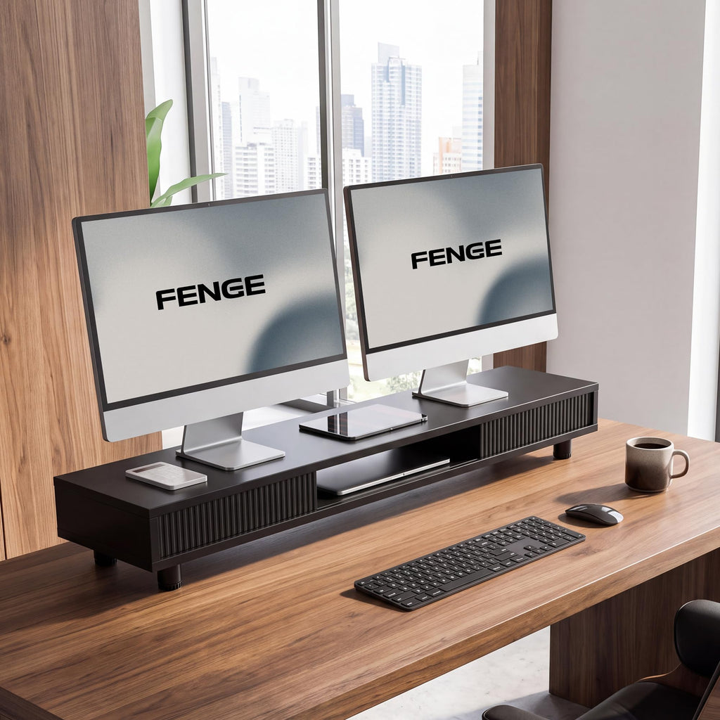 Dual-Monitor Stand with Storage