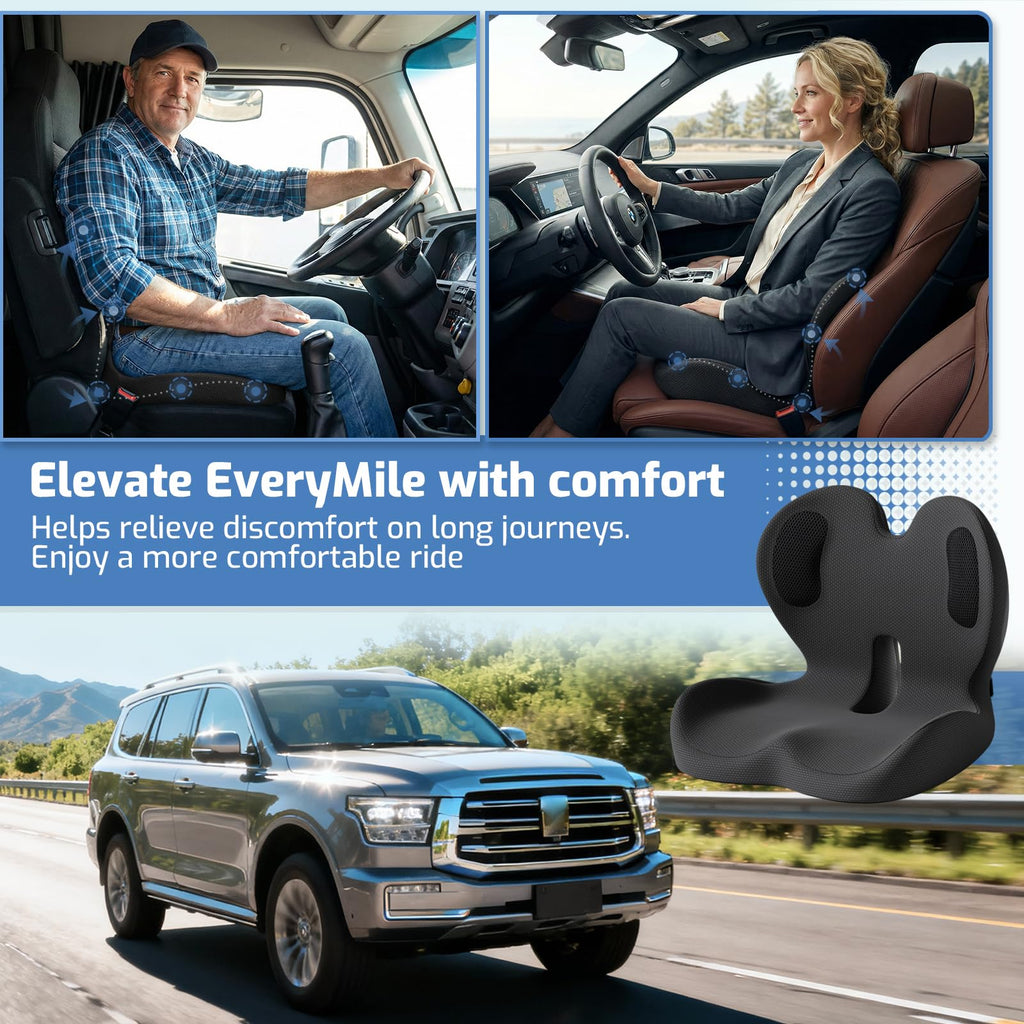 Memory Foam Seat and Lumbar Support Cushion