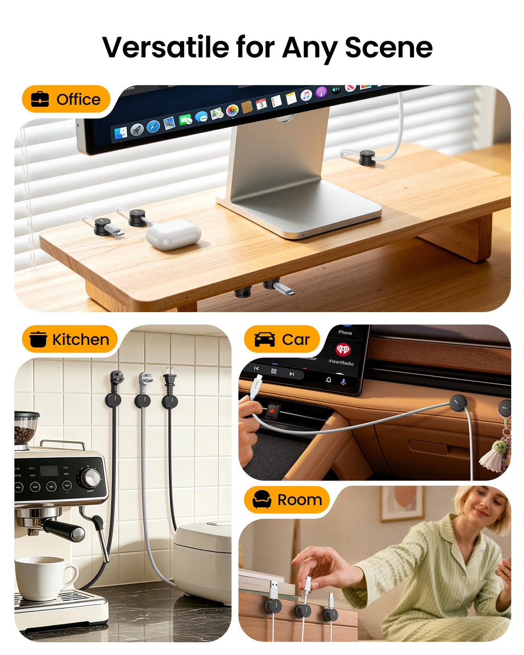 360° Rotating Adhesive Cable Clips
