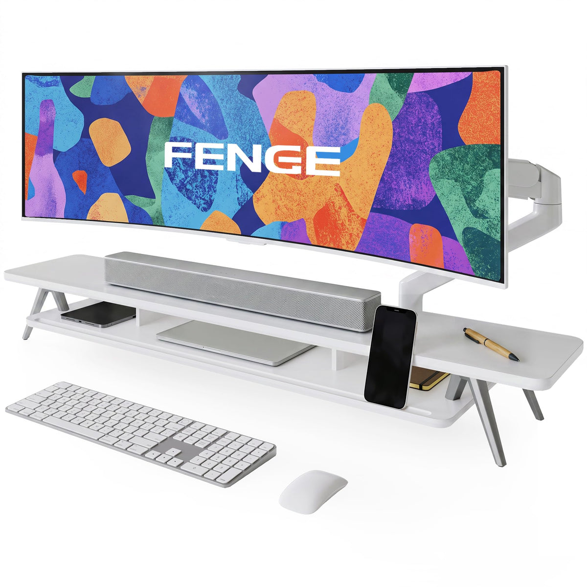 Two-Tier Wooden Monitor Riser