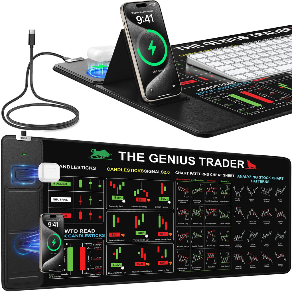 RGB Wireless Charging Desk Mat with Phone Stand