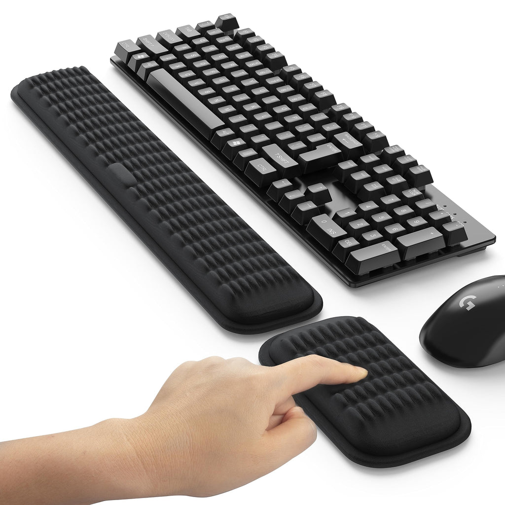 Memory Foam Keyboard and Mouse Wrist Rest Set