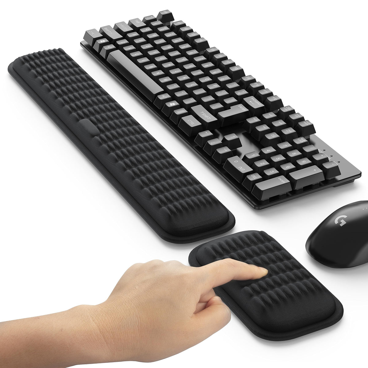 Memory Foam Keyboard and Mouse Wrist Rest Set